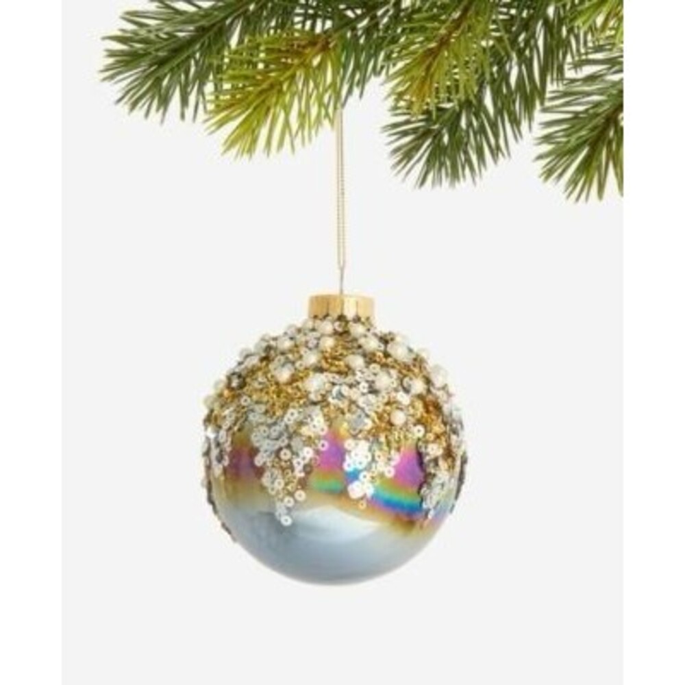 Macy’s Holiday Lane iridescent sequin ball Christmas tree ornament